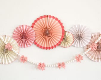 Felt Bow Garland | Bow Garland | Birthday Garland | Pink Bow Garland | Felt Bow | Girls Party Decor | Nursery Decor | Birthday Decoration