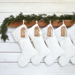 Christmas Stockings- Personalized Christmas Stockings, White Stocking, Personalized Stocking, Boho Stocking, Monogrammed Christmas  Stocking