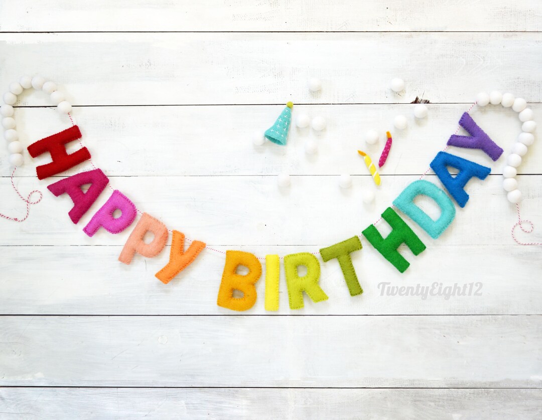 Happy Birthday Banner Birthday Garland, HAPPY BIRTHDAY Garland, Party ...