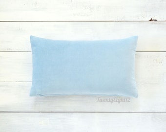 Blue Velvet Pillow Cover - Velvet Pillow, Accent  Pillow, Pillows, Pillow Cover, Baby Blue Pillow, Nursery Pillow, Boys Pillow, Baby Decor