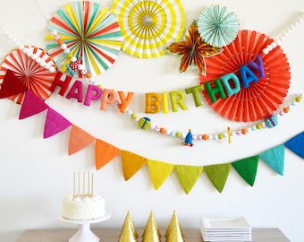 Happy Birthday Banner | Happy Birthday Sign | Felt Garland | Birthday Decoration | Happy Birthday Banner Personalized | Party Decoration