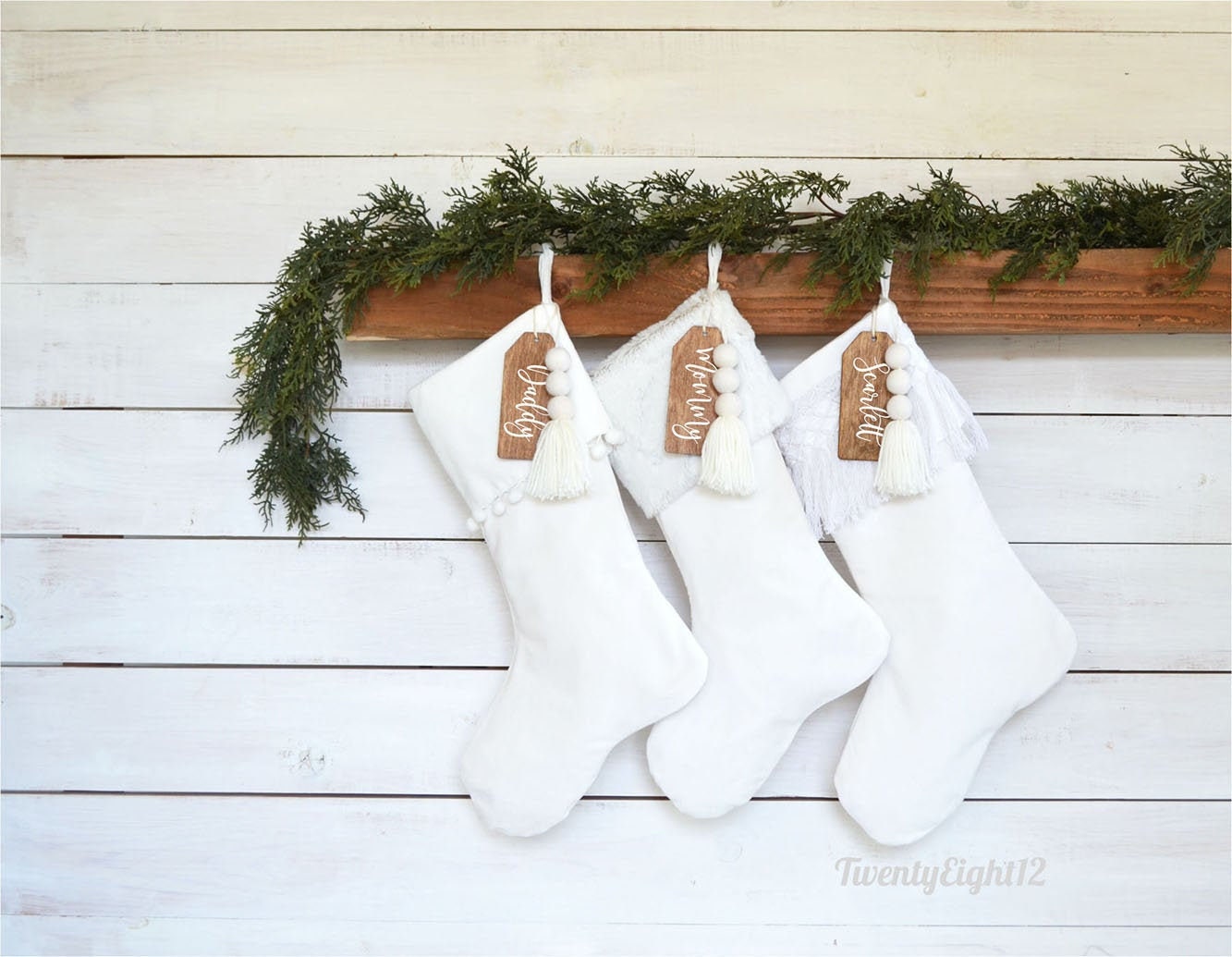 Christmas Stockings Set of 3 Velvet Stockings Velvet Etsy