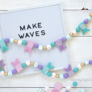 Mermaid Garland - Mermaid Felt Ball Garland, Mermaid Birthday Party, Girls Room Decor, Nursery Decor, Mermaid Party Decor, Kids Playhouse