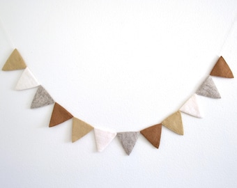 Felt Garland | Felt Flag Banner | Boy Room Decor | Pennant Flag Banner | Nursery Birthday Decor | Neutral Nursery Felt Pennant Banner