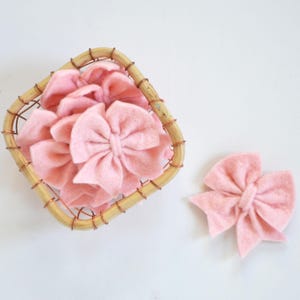 Felt Bow | Wool Felt Bow | Bow For DIY Hair Clip | Bow Decor | Felt Bows | BubbleGum Pink Felt Bows | Bows For DIY | Pink Bow | Wool Bow