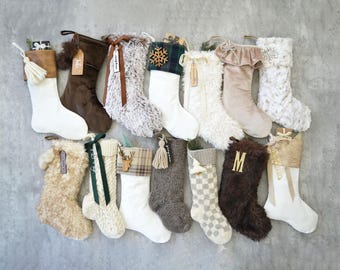 Personalized Christmas Stocking for Family | Velvet Stockings | Knit Christmas Stockings | Fur Christmas Stockings  (name tag NOT included)