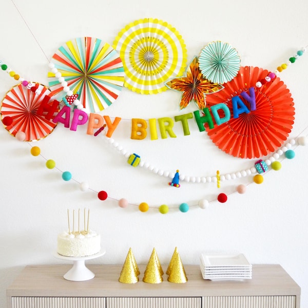 Happy Birthday Banner | Happy Birthday Sign | Felt Garland | Birthday Decoration | Happy Birthday Banner Personalized | Party Decoration