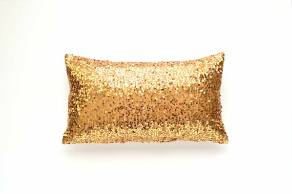 Gold Sequin Lumbar Pillow Cover Gold Pillow Cover Sequin Etsy