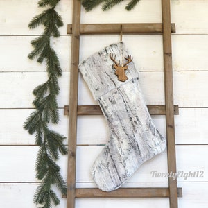 Christmas Stocking- Faux Fur Christmas Stocking, Personalized Christmas Stocking, Gray Faux Fur Stocking, Gray Fur Stockings Monogrammed