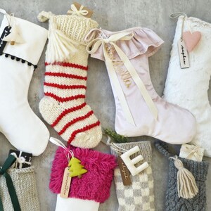Personalized Christmas Stocking | Personalized Fur Family Stockings | Bohemian Velvet Stocking | Kids Knit Stockings (name tag NOT included) image 18