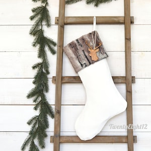 Christmas Stocking- Faux Fur Christmas Stocking, Personalized Christmas Stocking, Masculine Stocking, Christmas Stockings, Brown & Gray Fur
