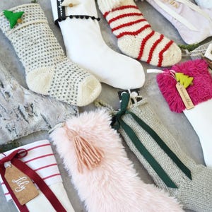 Personalized Christmas Stocking | Personalized Fur Family Stockings | Bohemian Velvet Stocking | Kids Knit Stockings (name tag NOT included) image 16