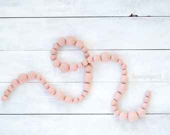 Felt Ball Garland /Blush Felt Ball Garland / Felt Balls / Valentines Garland / Blush Felt Ball Garland / Boho Felt Garland / Bohemian Decor