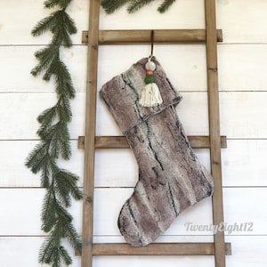 Christmas Stocking- Faux Fur Christmas Stocking, Personalized Christmas Stocking, Masculine Stocking, Dog Stocking, Fur Stocking Monogrammed