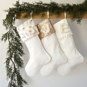 Christmas Stockings- Personalized Christmas Stocking, White Stocking, Personalized Stocking, Fur Stocking, Christmas Gifts, Stocking Stuffer