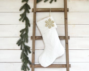 Christmas Stocking- Faux Fur Christmas Stocking, Personalized Christmas Stocking, White Faux Fur Stockings, White Fur Christmas, Stockings