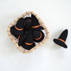 Felt Witch Hat | Wool Felt Witch Hat | Witch Hat For DIY | Halloween Decor | Black Witch Hat | Wool Witch Hat| Felt Halloween Witches Hat