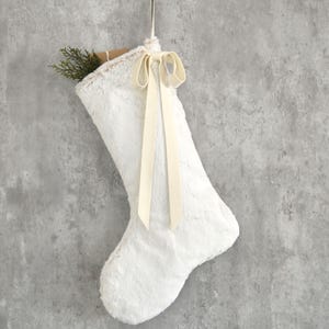 Personalized Christmas Stocking | Personalized Fur Family Stockings | Bohemian Velvet Stocking | Kids Knit Stockings (name tag NOT included) 6. Snow White Faux Fur