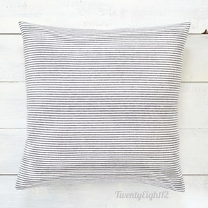 Black Pinstripe Pillow - Black and White Pillow, Stripe Pillow, Black and White Striped Throw Pillow, Decorative Pillow, Farmhouse Pillow