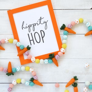 Easter Felt Garland - Carrot Garland, Easter Garland, Easter Felt Ball Garland, Felt Ball Garland Spring, Easter Felt Decorations, Easter