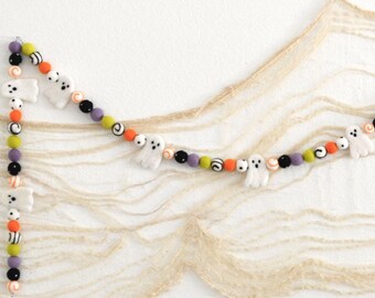 Halloween Felt Ghost Garland | Ghost Garland for Halloween Party | Halloween Decorations | Spooky Ghost Decor | Ghost Banner Photo Backdrop