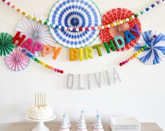 Happy Birthday Banner | Reusable Birthday Banner | Felt Garland | Birthday Decoration | Happy Birthday Banner Personalized | Party Decor