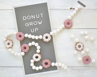 Felt Ball Garland - Donut Garland, Donut, Donut Party, Donut Grow Up, Donut Birthday, Donut Banner, Donut Felt Garland, Felt Garland, Donuts