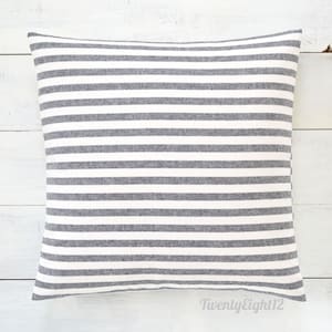 Striped Pillow Cover - Black and White Pillow, Stripe Pillow, Farmhouse Pillow, Accent  Pillow, Throw Pillow, Black and White Boho  Pillow