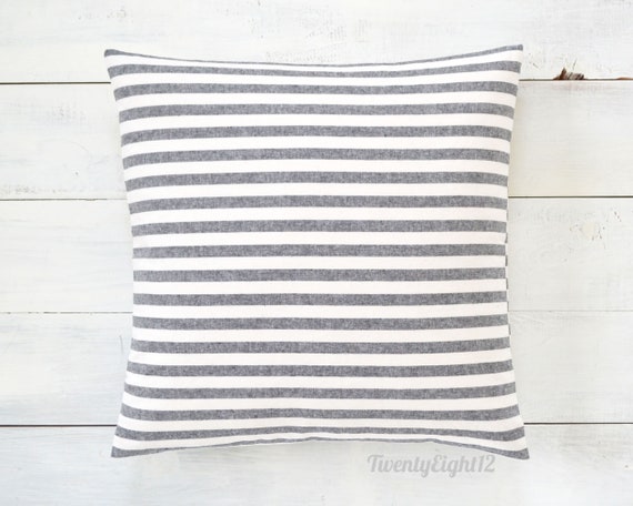 Striped Pillow Cover Black And White Pillow Stripe Pillow Etsy