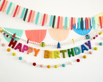 Happy Birthday Banner | Happy Birthday BUNDLE | Felt Garland | Birthday Decoration | Happy Birthday Banner Personalized | Party Decoration