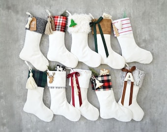 Christmas Stockings- Personalized Christmas Stockings, Family Stocking, Personalized Stocking, Boho Stocking (name tags NOT included)