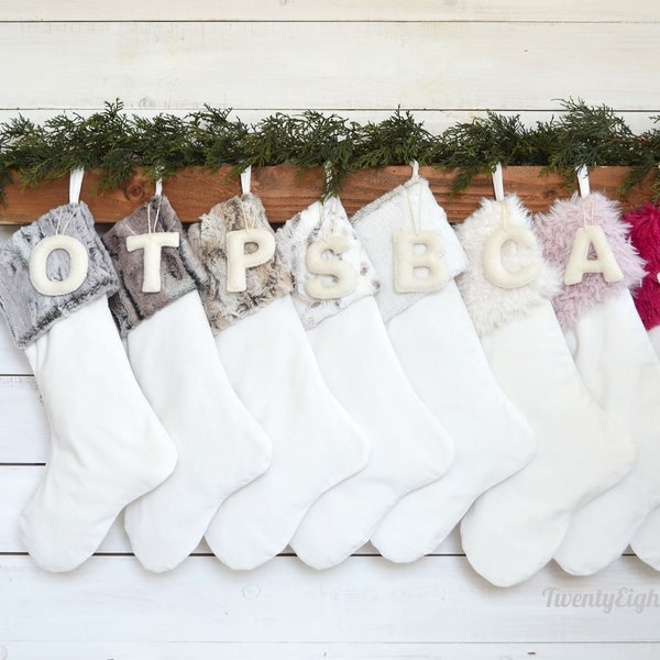 Christmas Stockings - Christmas Stocking, Velvet Stocking, Personalized Stocking, Fur Stocking, Christmas Family Stocking, Fur Christmas