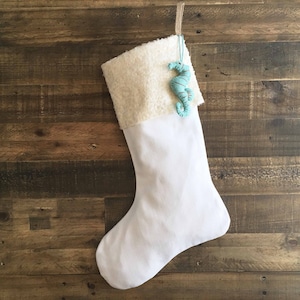 White Linen Stockings - Ivory Sequin & White LINEN Stocking - Christmas Stocking, Neutral Stocking, Stockings, Coastal Stocking, Stockings