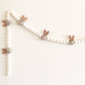 Easter Garland | Felt Bunny Garland | Felt Garland | Easter Decoration | Bunny Garland | Easter Bunny | Felt Ball Garland Easter | Felt Ball