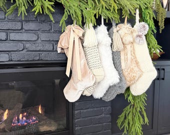 Personalized Christmas Stocking for Family | Velvet Stockings | Knit Christmas Stockings | Fur Christmas Stockings | Christmas Decor
