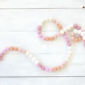 Rainbow Felt Ball Garland - Felt Ball Garland, Rainbow Decor, Blush Rainbow Banner, Kids Room Decor, Rainbow Garland, Felt Garlands