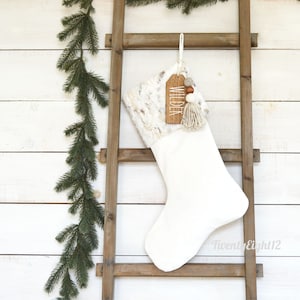 Christmas Stocking- Faux Fur Christmas Stocking, Personalized Christmas Stocking, Masculine Stocking, Dog Stocking, Neutral Fur Pet Stocking