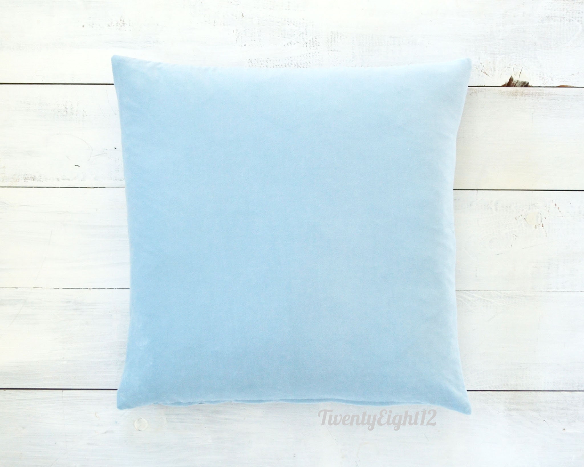 Velvet Pillow Cover Light Blue Velvet Pillow Throw Pillow Etsy