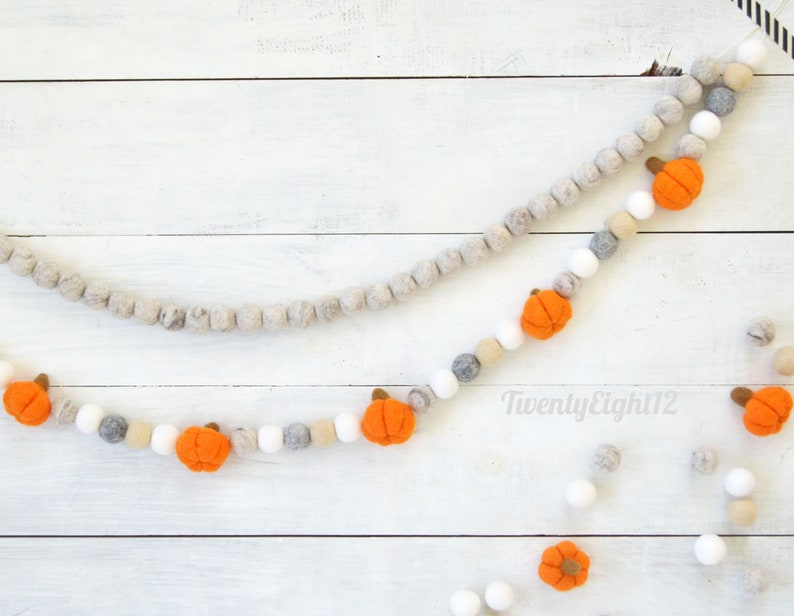 Halloween Garland Pumpkin Garland, Halloween Felt Garland, Pumpkin Decor, Pumpkin, Fall Garland, Pumpkin Decorations, Pumpkin image 1