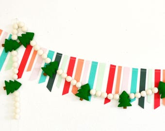 Christmas Felt Garland | Christmas Tree Garland | Christmas Tree | Christmas Decor| Christmas Decorations | Holiday Decor | Felt Garland