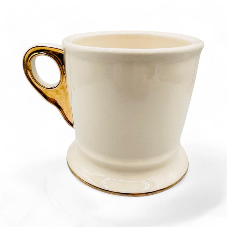 Anthropologie Mug - Monogrammed Gold Letter F Coffee or Shaving Mug image 3