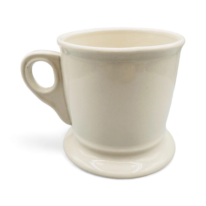 Anthropologie Monogram S Shaving Mug in White Mug with Black Text image 3