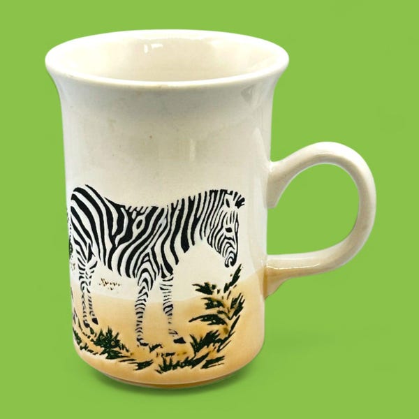 Vintage Zebra Mug by Churchill, Coffee Tea Cup, Made in England,