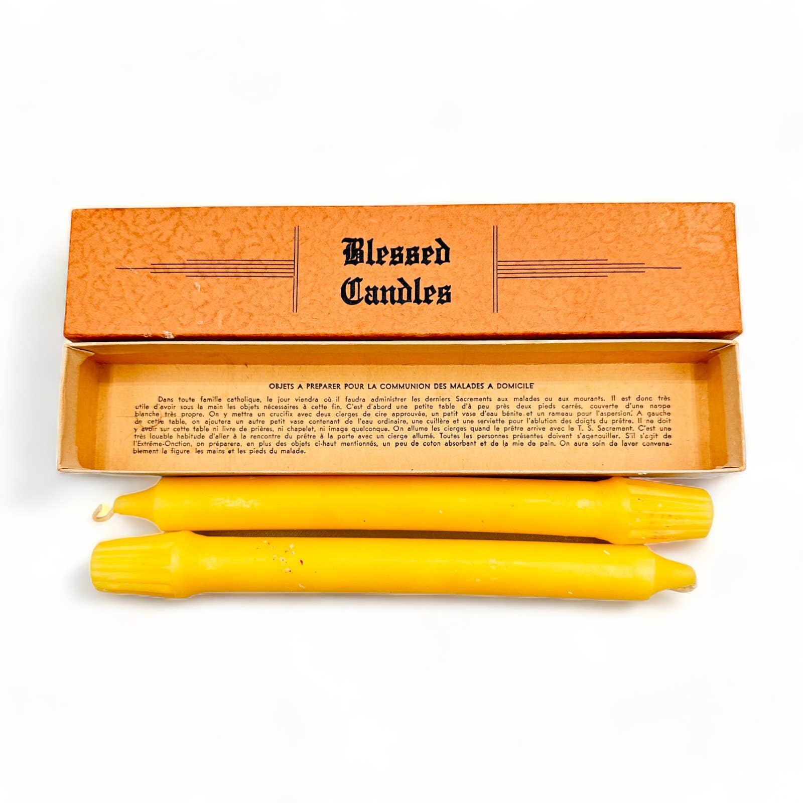 Catholic Church Blessed Candles, Vintage, Embrace Divine, Illuminate