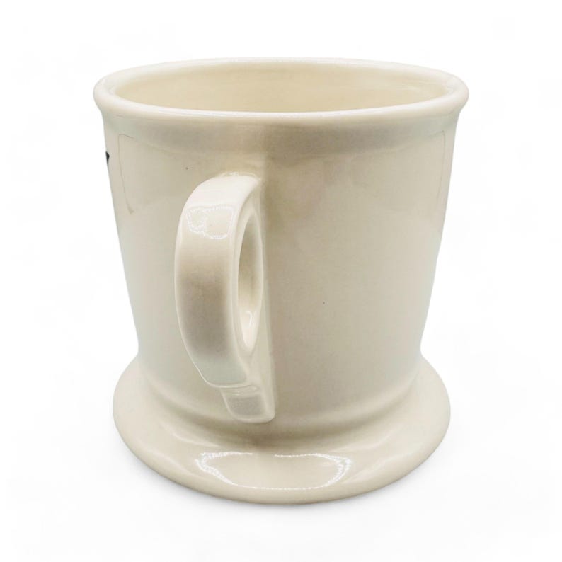 Anthropologie Monogram S Shaving Mug in White Mug with Black Text image 2