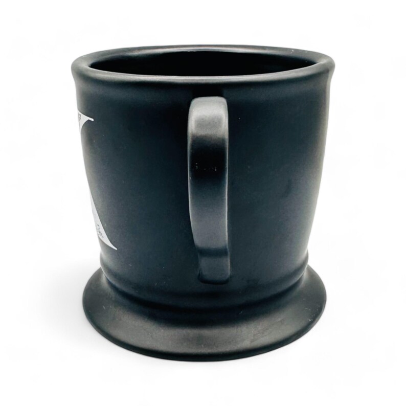 Anthropologie Monogram K Shaving Mug in Black Mug with White Text image 2