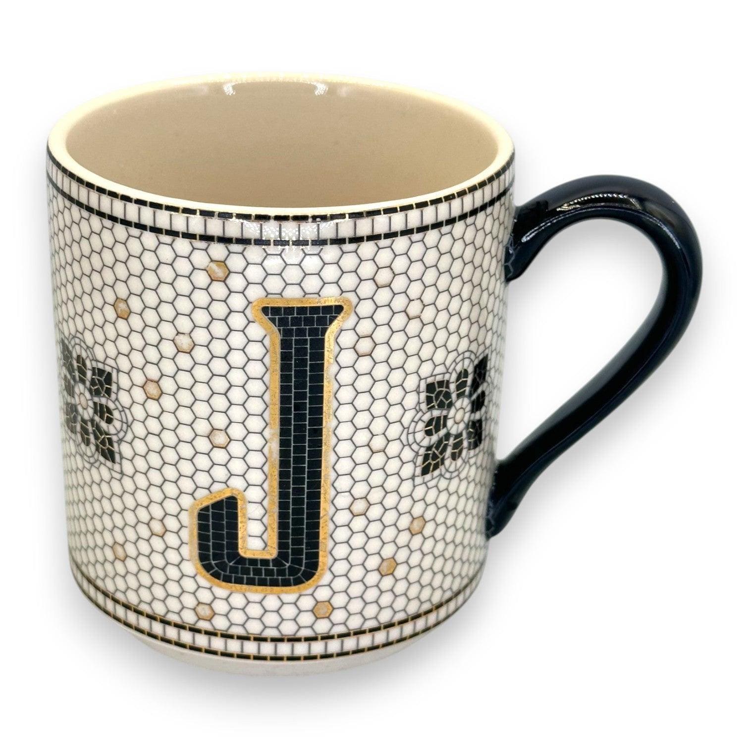 Anthropologie Monogram Cap - (J) Vintage Anthropologie Margot Bistro Tile Monogram “J” Mug  main image 3