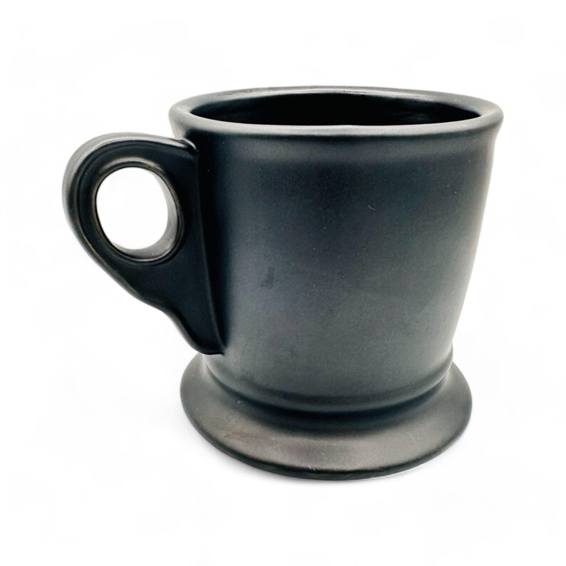 Anthropologie Monogram K Shaving Mug in Black Mug with White Text image 3