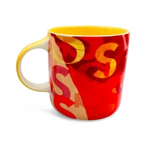 Vibrant 'S' Monogram Yellow and Red Anthropologie Coffee Mug image 4