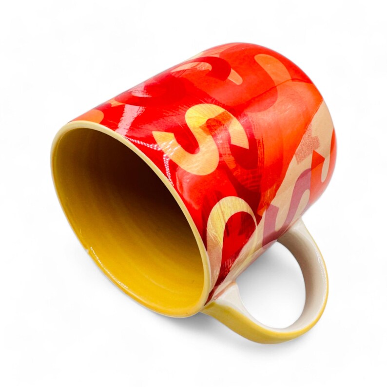 Vibrant 'S' Monogram Yellow and Red Anthropologie Coffee Mug image 2